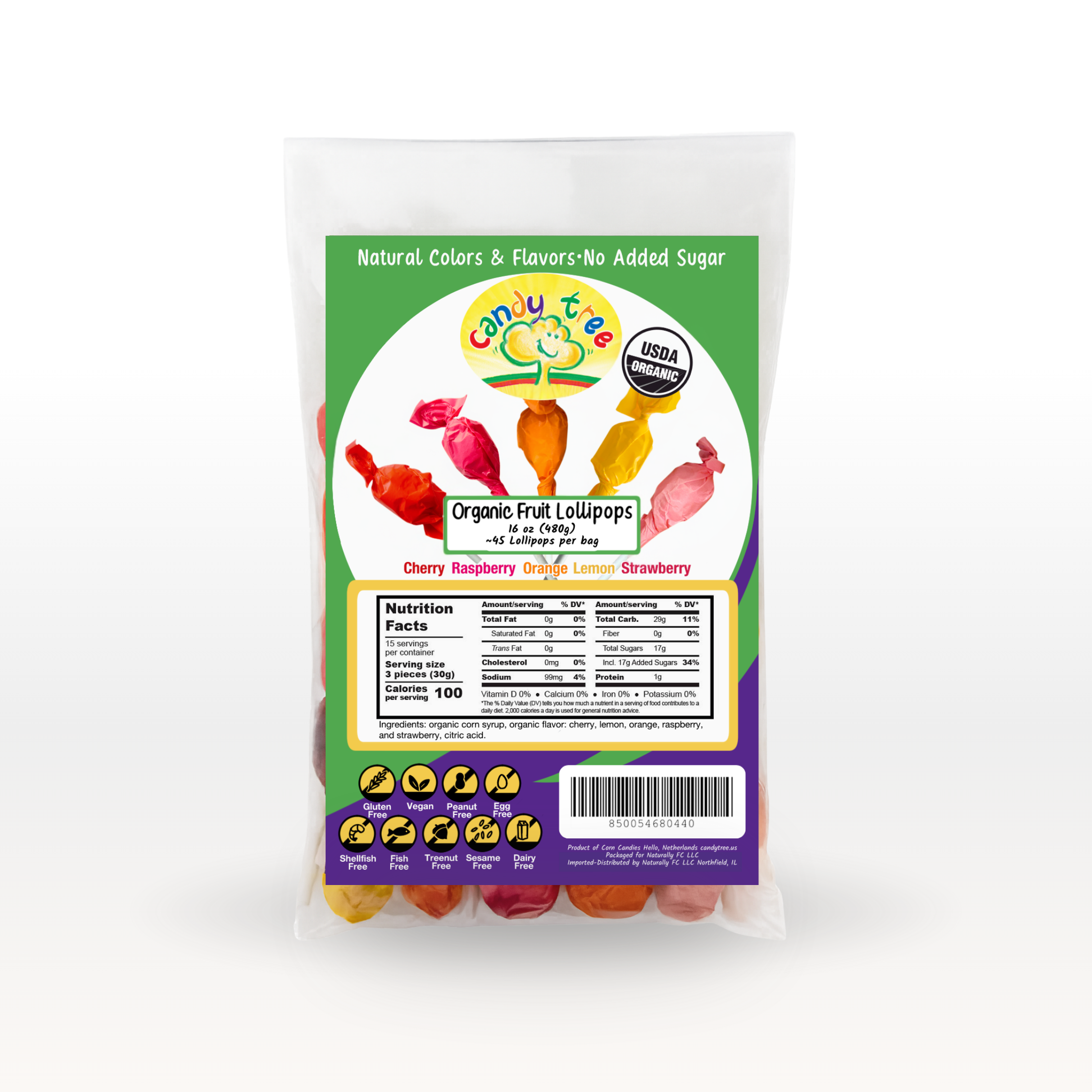 Organic Fruit Mix Lollipops