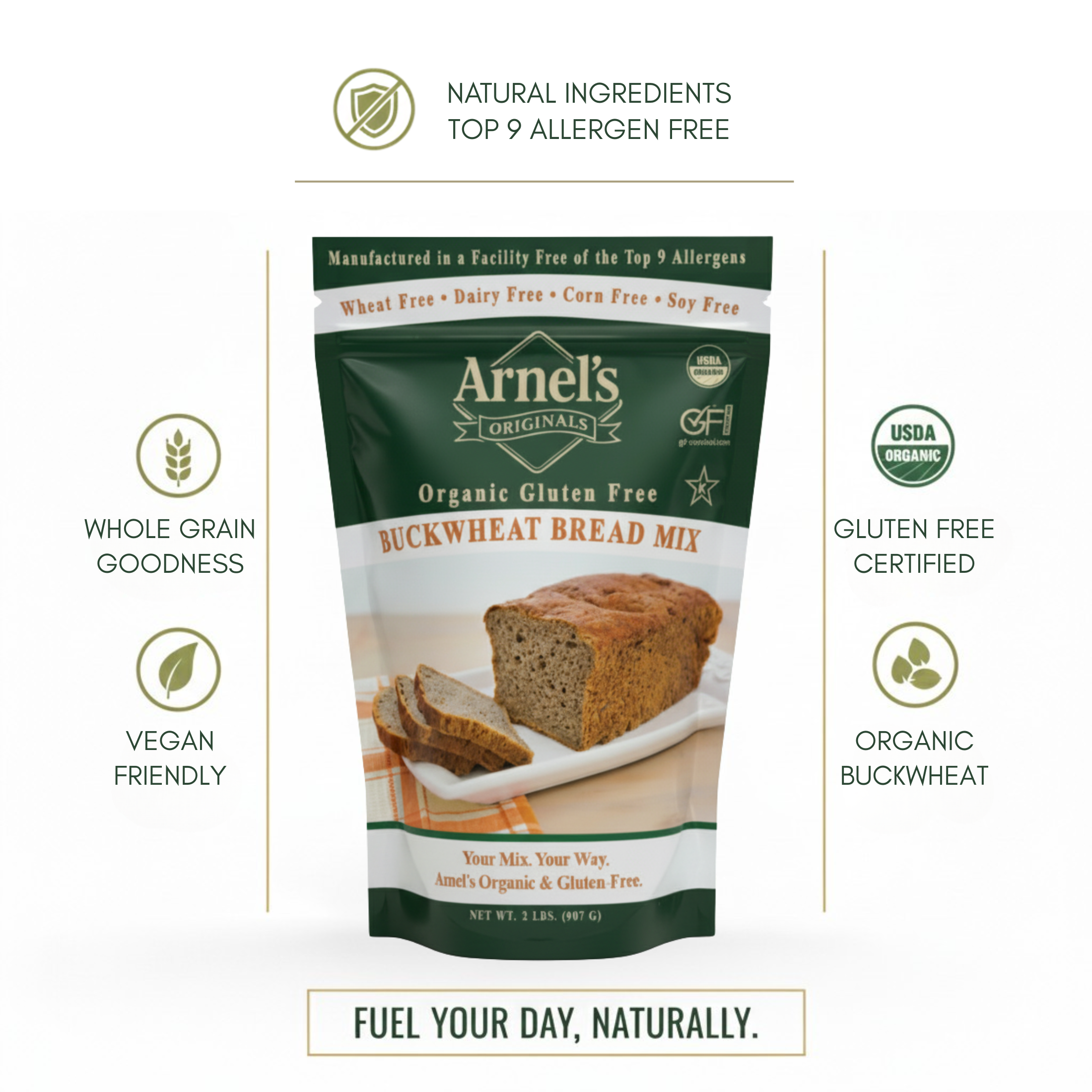 Organic Gluten Free Buckwheat Bread Mix