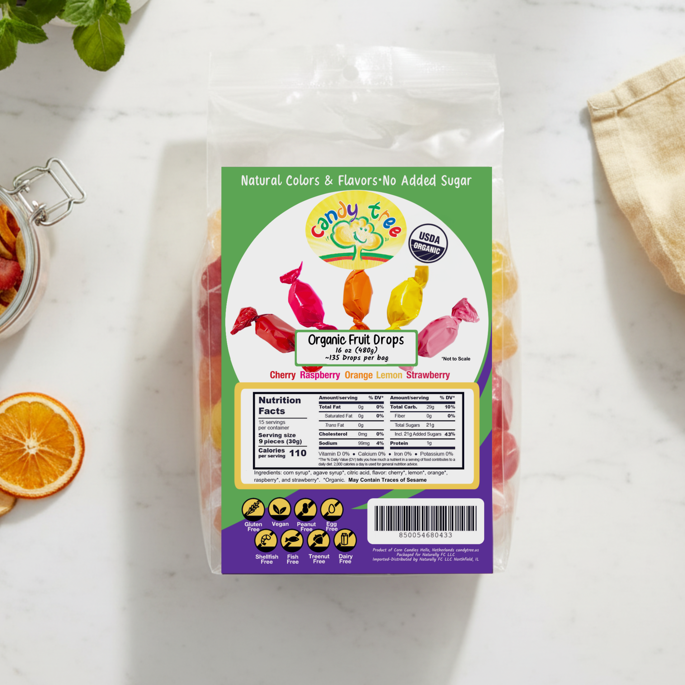 Organic Fruit Mix Hard Candy/Drops