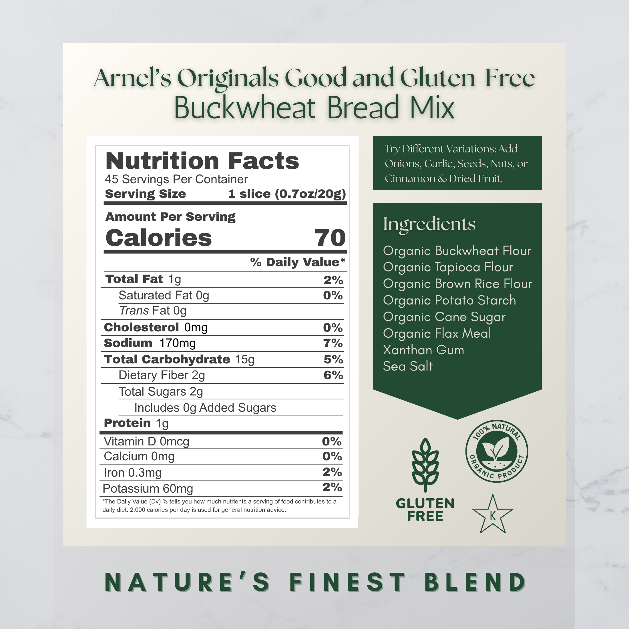 Organic Gluten Free Buckwheat Bread Mix