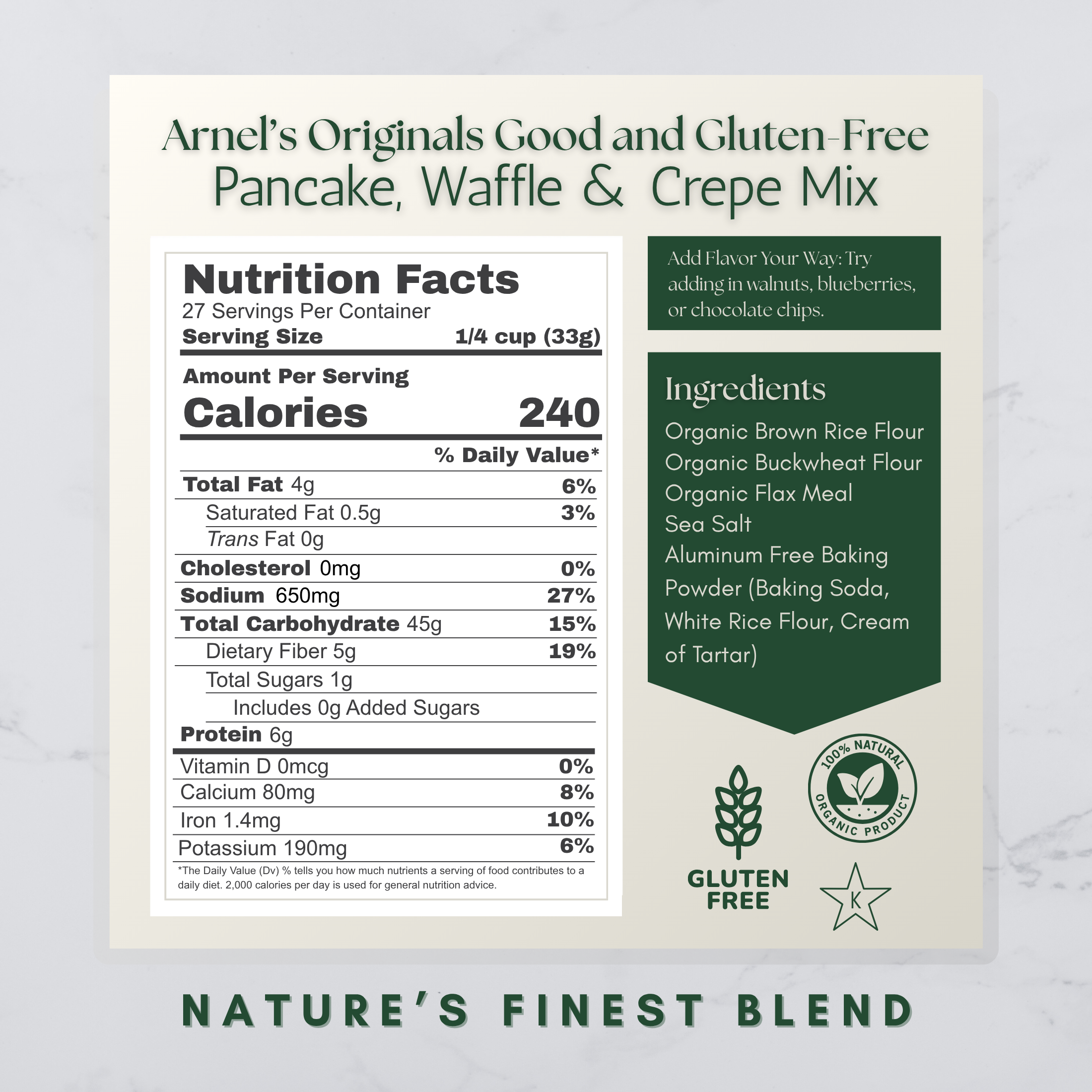 Organic Gluten Free Pancake Waffle Mix