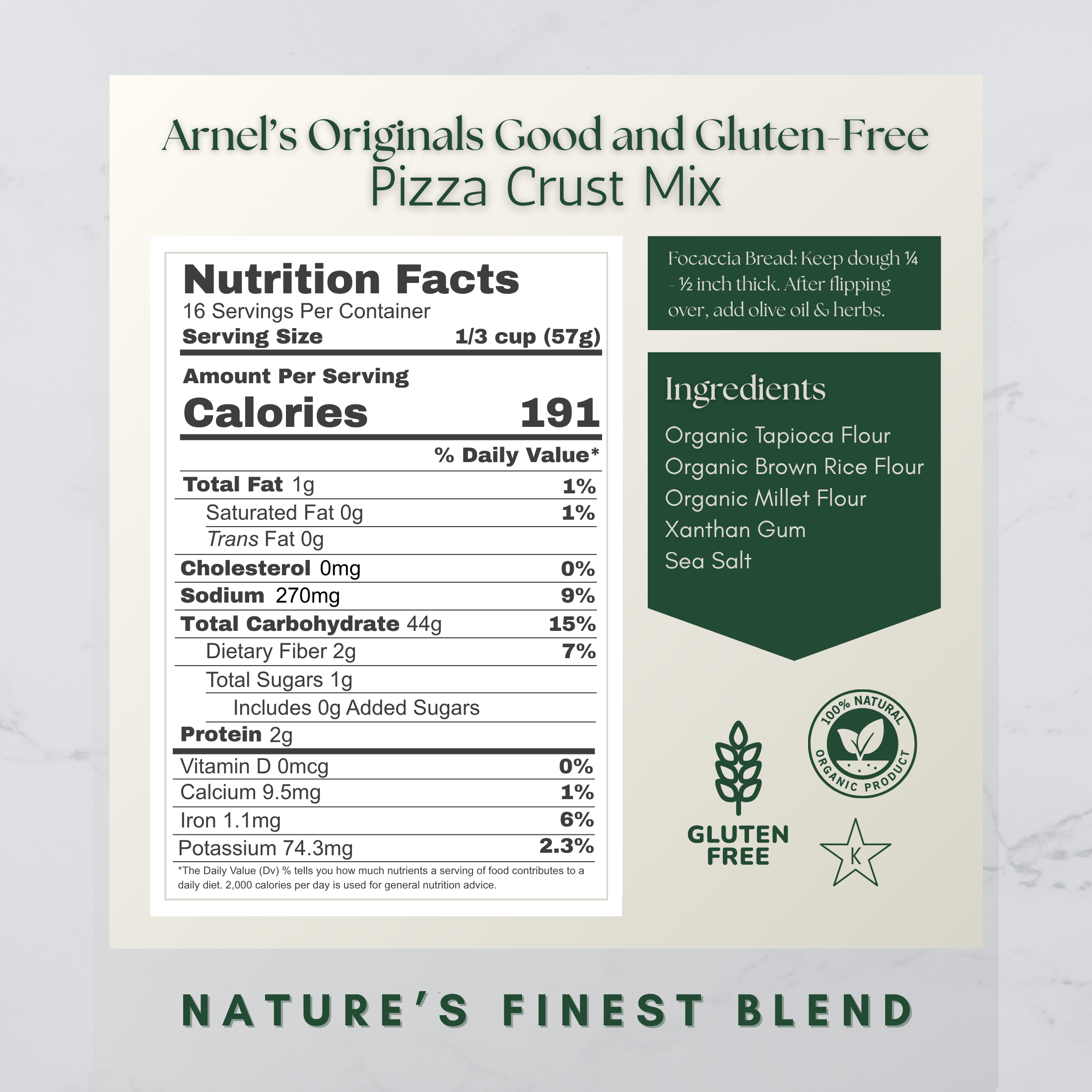Organic Gluten Free Pizza Crust Mix