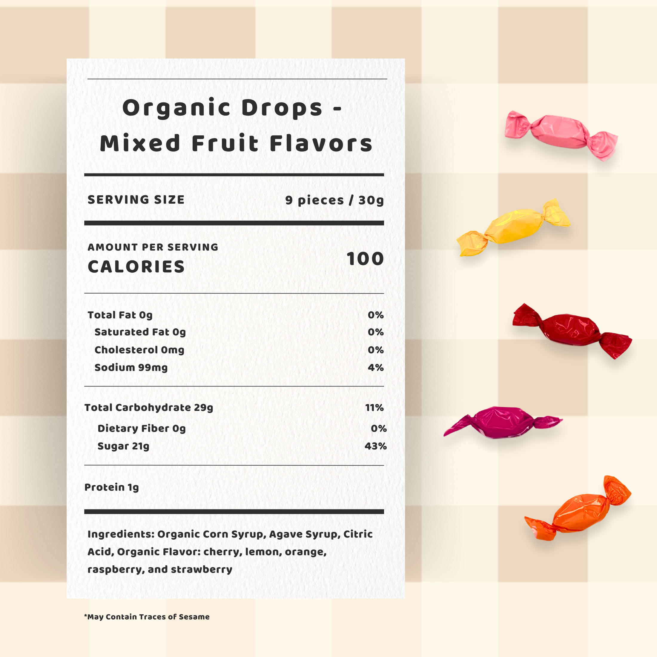 Organic Fruit Mix Hard Candy/Drops