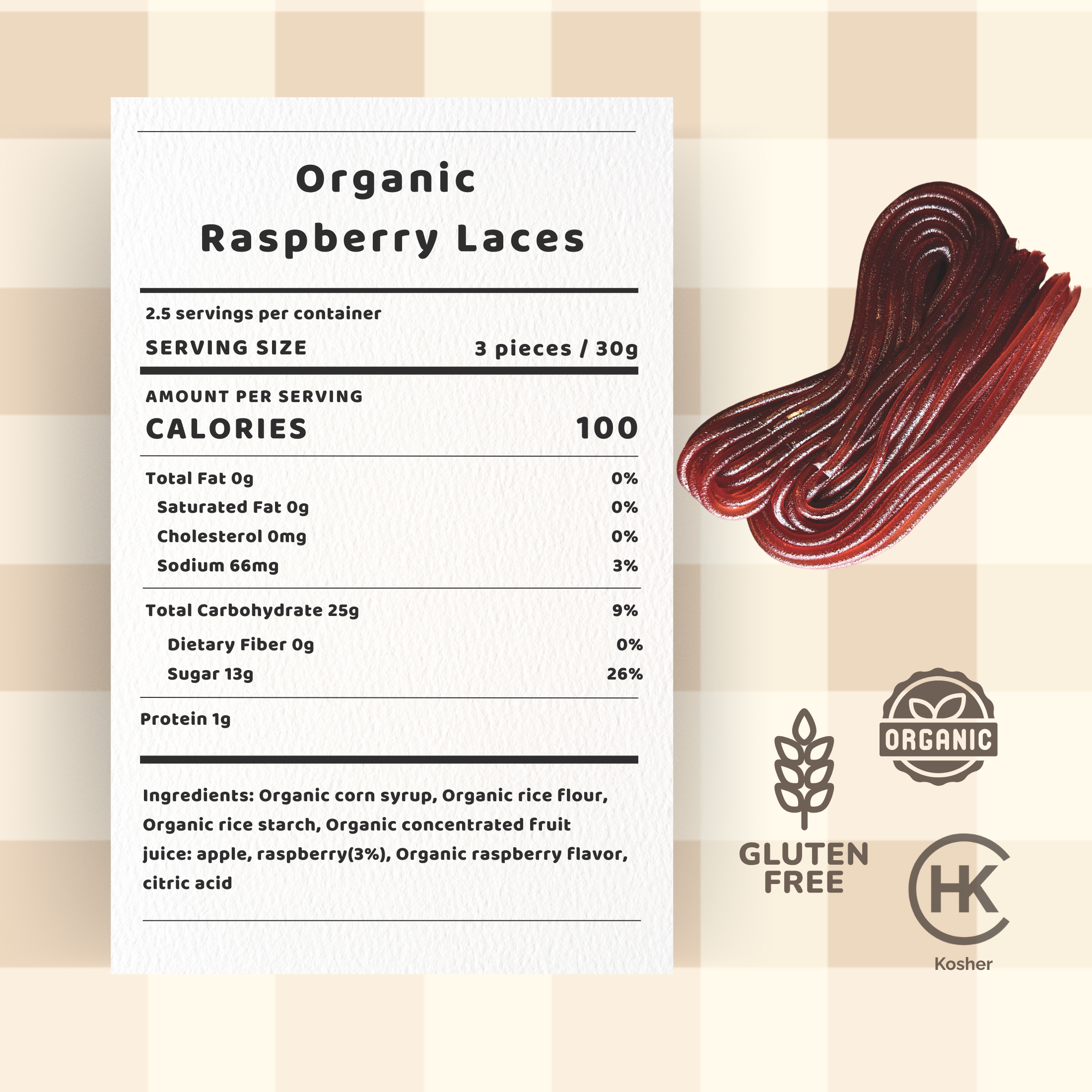 Organic Raspberry Laces