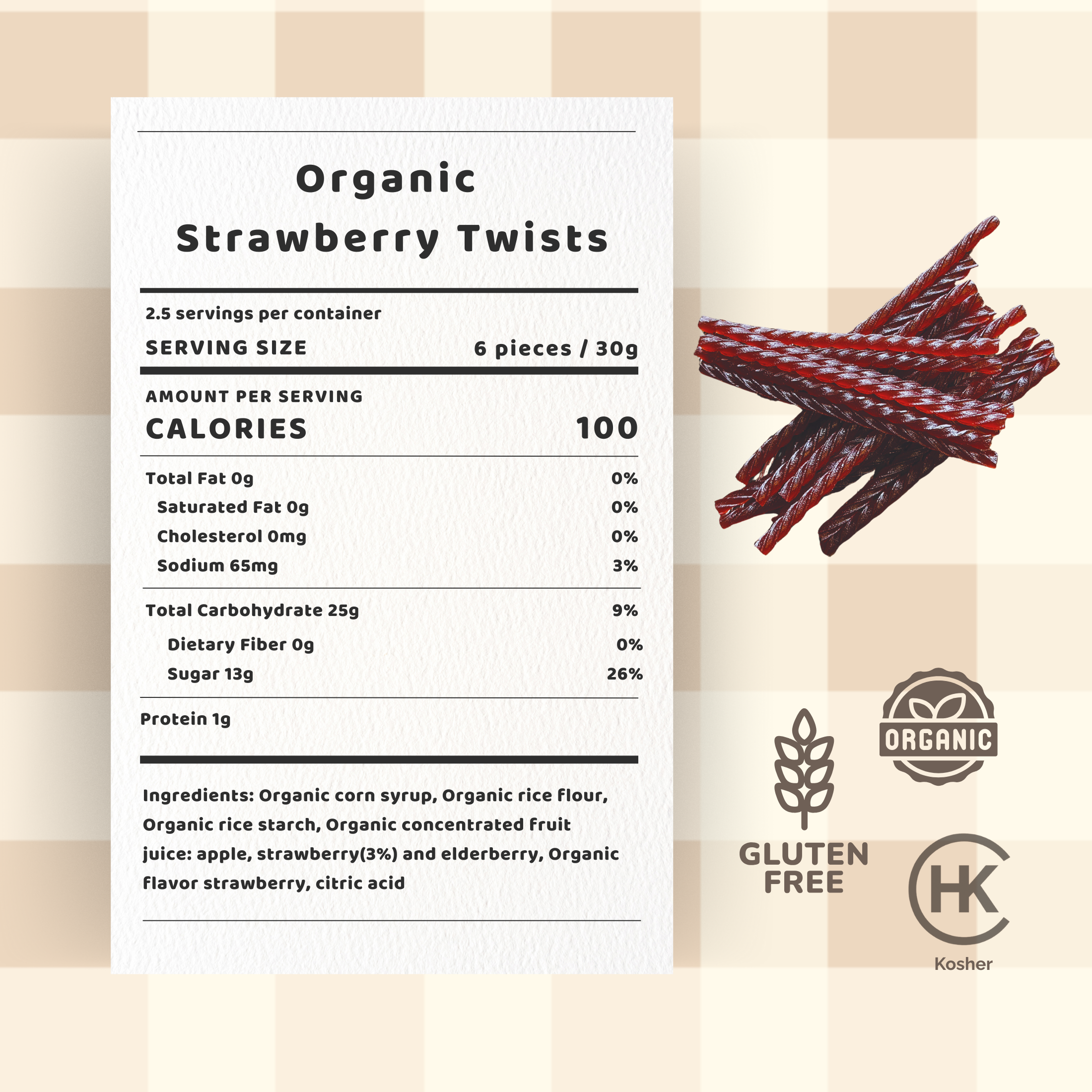 Organic Strawberry Twists